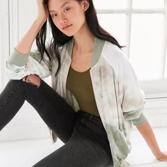 Without Walls Bomber Jacket Tye Dye Full Zip Size M Medium Urban Outfitters - Picture 3 of 14